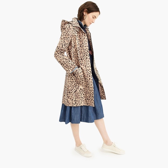 J.Crew Leopard Print Trench Coat Size 00 - Picture 2 of 6